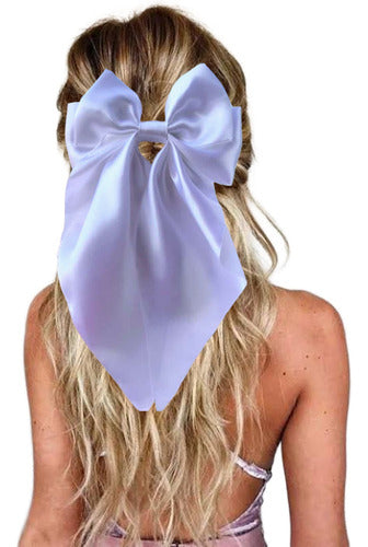 Moño Grande Elegante Listón Satén Estilo Aesthetic Coquette