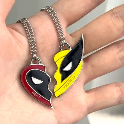 Dúo Collar Deadpool Y Wolverine 100% Acero Premium Dtup®