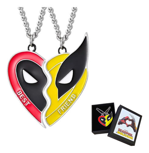 Dúo Collar Deadpool Y Wolverine 100% Acero Premium Dtup®
