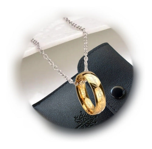 Anillo Solitario Dtup Señor De Los Anillos Acero Oro