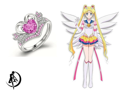Anillo Corazón Rosa Sailor Moon Mamoru To Usagi Angel Wings