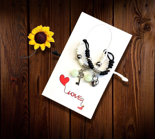 Set Pulseras Candado Corazón Y Llave Regalo Romántico Novios