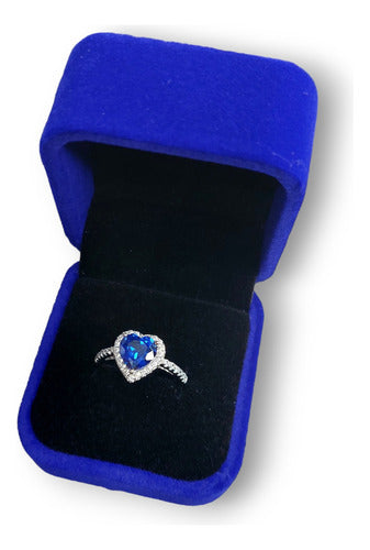 Anillo Corazón Del Mar Azul Titanic Plata 925 Original Dtup®