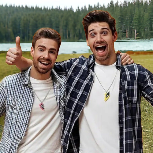 Dúo Collar Deadpool Y Wolverine 100% Acero Premium Dtup®