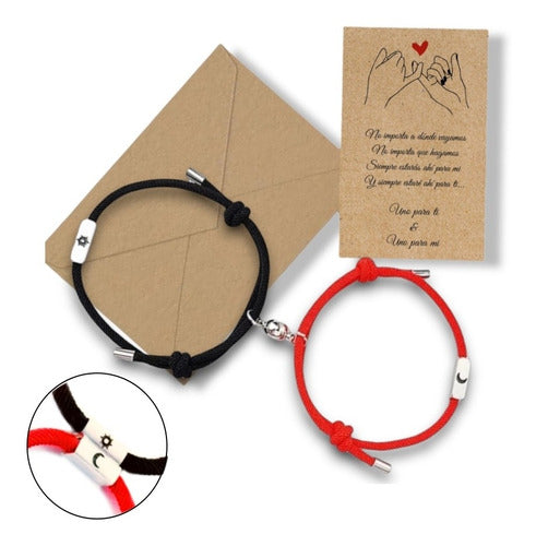 Pulsera Para Pareja Magnética Con Iman Luna Sol Regalo Amor