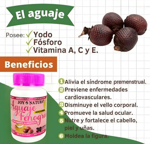 Aguaje Con Fenogreco Aumento De Busto Y Gluteos Joy Natura