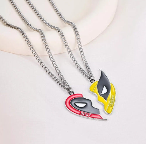 Dúo Collar Deadpool Y Wolverine 100% Acero Premium Dtup®