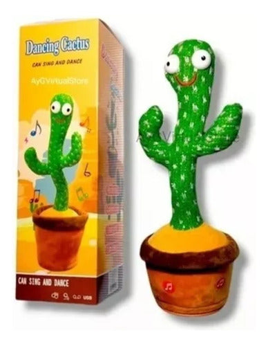 Juguete Didáctico Cactus Bailarin Recargable Luz Y Sonido