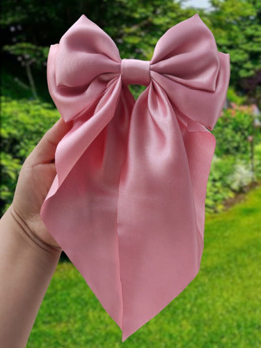 Moño Grande Elegante Listón Satén Estilo Aesthetic Coquette