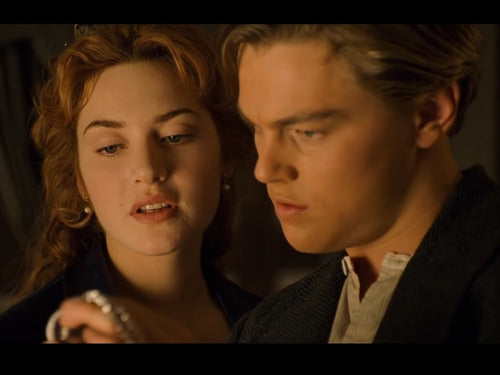 Collar Titanic Original Corazón Del Mar Chapado Oro Blanco R