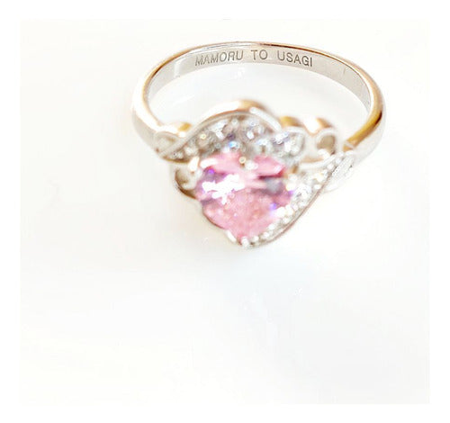 Anillo Compromiso Sailor Moon Oro Blanco Plata S925 Dtup ®