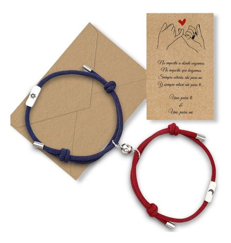 Pulsera Para Pareja Magnética Con Iman Luna Sol Regalo Amor