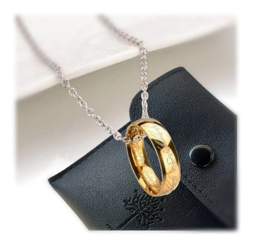Anillo Solitario Dtup Señor De Los Anillos Acero Oro