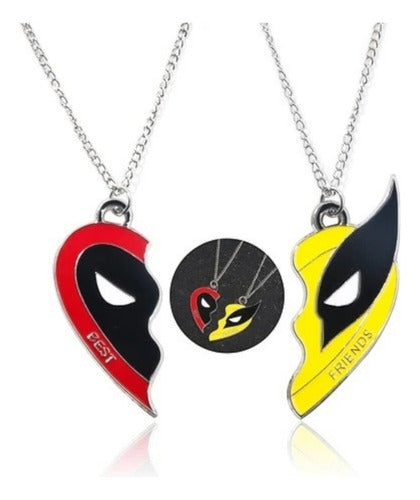 Dúo Collar Deadpool Y Wolverine 100% Acero Premium Dtup®