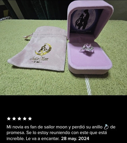 Anillo Sailor Moon Plata 925 Oro Blanco Mamoru Usagi Dtup®