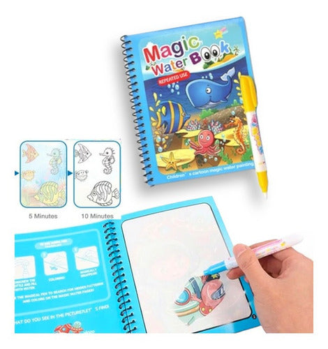 Libro Infantil Mágico Colorear Educativo Juego Reusable Agua