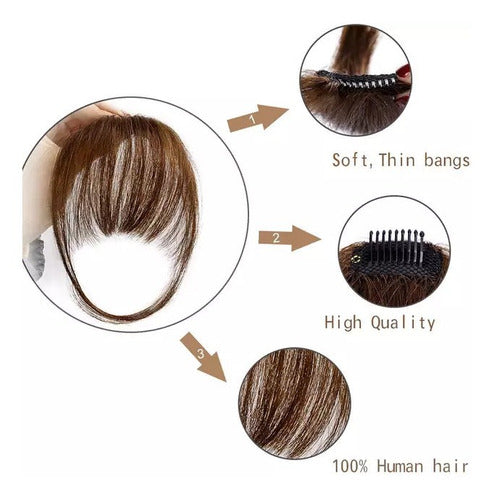 Flequillo Postizo 100% Cabello Humano C/clip Premium Quality