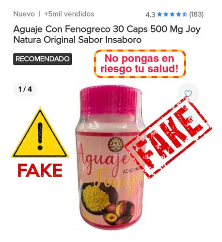 Aguaje Con Fenogreco Aumento De Busto Y Gluteos Joy Natura