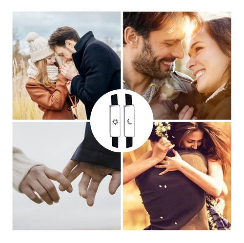 Pulsera Para Pareja Magnética Con Iman Luna Sol Regalo Amor