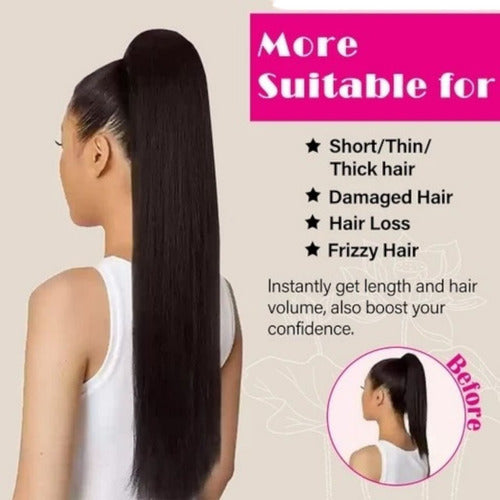 Coleta Postiza De Cabello Realista Premium De Alta Calidad