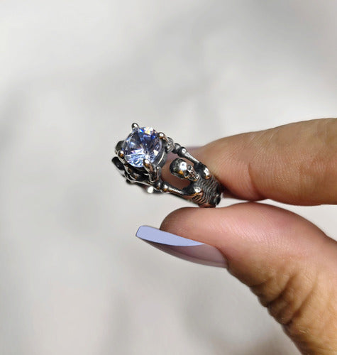 Anillo De Compromiso Estilo Gotico Esqueleto Y Huesos  Dtup®
