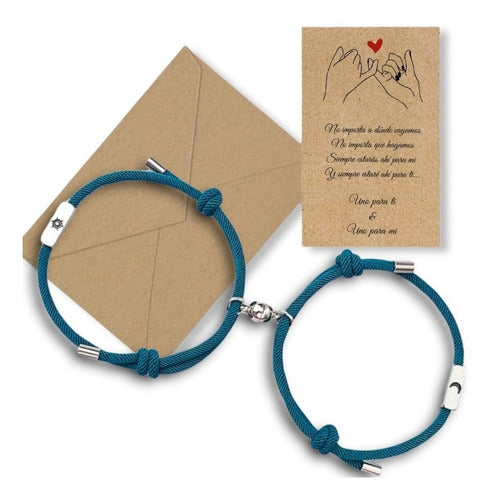 Pulsera Para Pareja Magnética Con Iman Luna Sol Regalo Amor
