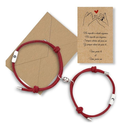 Pulsera Para Pareja Magnética Con Iman Luna Sol Regalo Amor