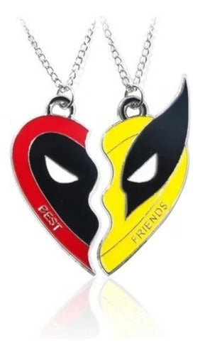 Dúo Collar Deadpool Y Wolverine 100% Acero Premium Dtup®