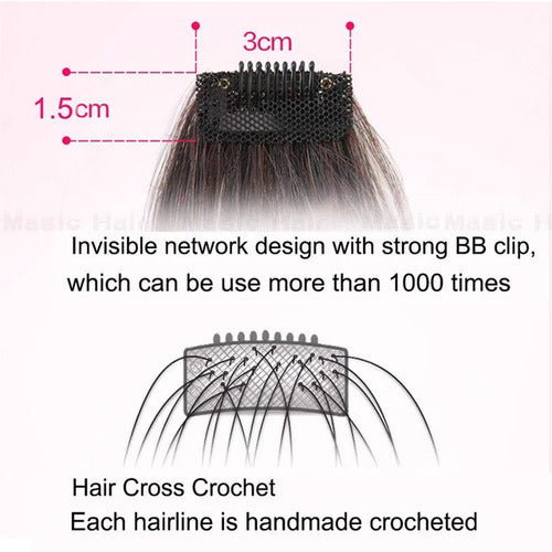 Flequillo Natural Copete Fleco Postizo Cabello Mate Premium