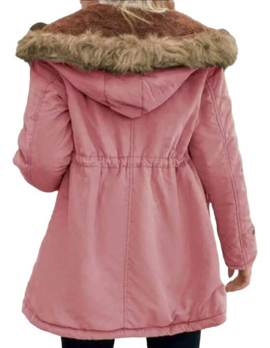 Abrigo Largo De Moda Afelpado Gorro Ligero Calidad Premium