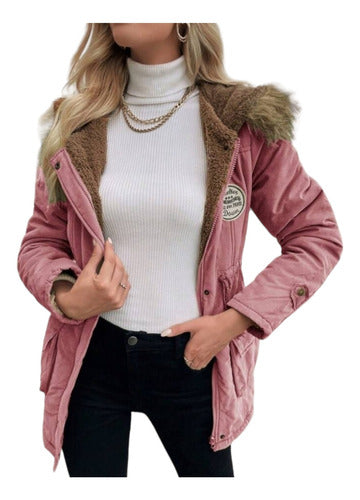 Abrigo Largo De Moda Afelpado Gorro Ligero Calidad Premium