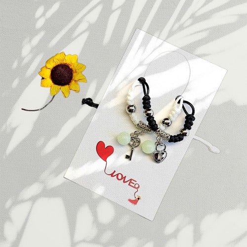 Set Pulseras Candado Corazón Y Llave Regalo Romántico Novios
