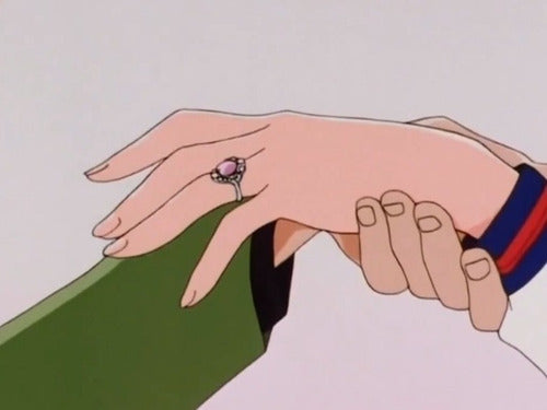 Anillo Compromiso Plata S925 Sailor Moon 25 Aniv Oro Blanco