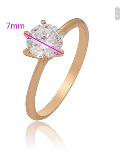 Anillo De Compromiso Solitario Chapado En Oro De 18k