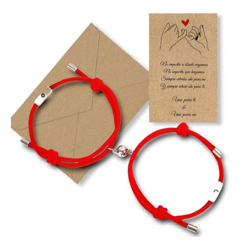 Pulsera Para Pareja Magnética Con Iman Luna Sol Regalo Amor