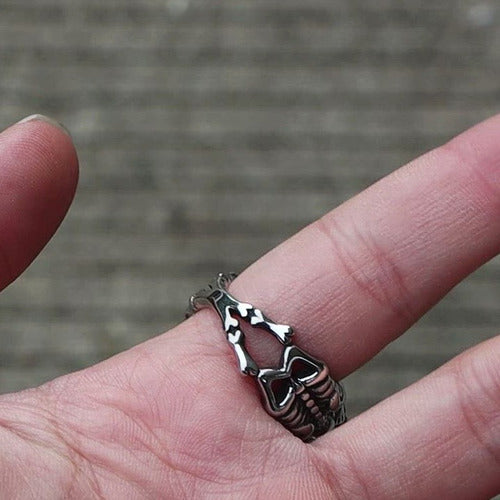 Anillo De Compromiso Estilo Gotico Esqueleto Y Huesos  Dtup®