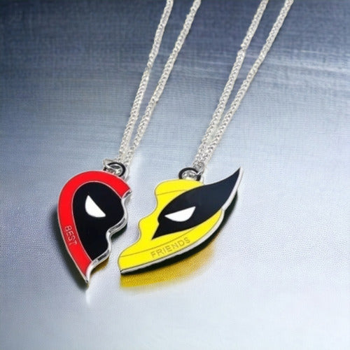 Dúo Collar Deadpool Y Wolverine 100% Acero Premium Dtup®