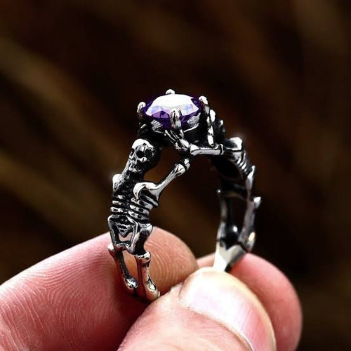 Anillo De Compromiso Estilo Gotico Esqueleto Y Huesos  Dtup®