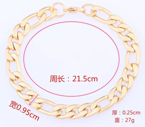 Esclava Cubana Eslabones Gruesa 9.5 Mm Pulsera