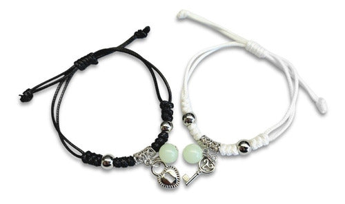 Set Pulseras Candado Corazón Y Llave Regalo Romántico Novios