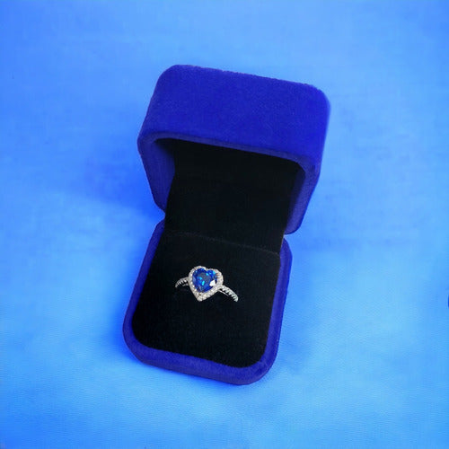 Anillo Corazón Del Mar Azul Titanic Plata 925 Original Dtup®