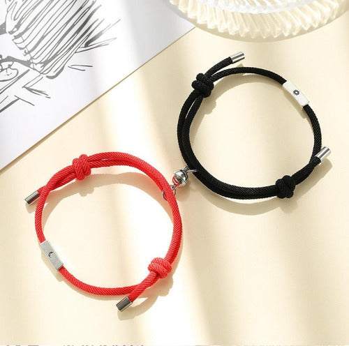 Pulsera Para Pareja Magnética Con Iman Luna Sol Regalo Amor