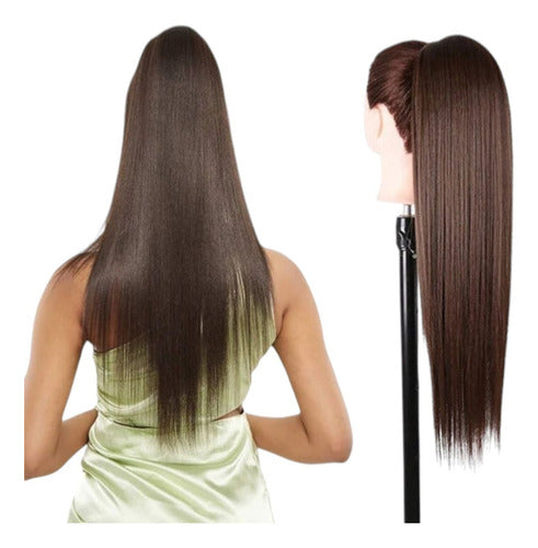 Coleta Postiza De Cabello Realista Premium De Alta Calidad