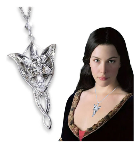 Collar De Arwen Evenstar Estrella De La Tarde Plata 925 Dtup