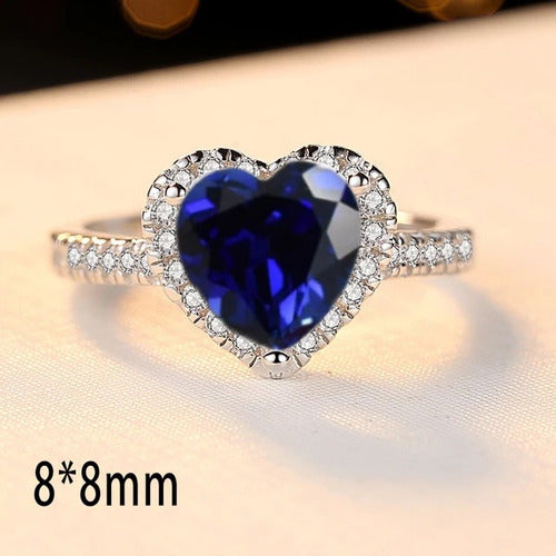 Anillo Corazón Del Mar Azul Titanic Plata 925 Original Dtup®