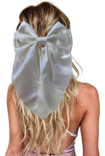 Moño Grande Elegante Listón Satén Estilo Aesthetic Coquette