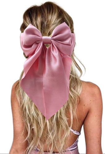 Moño Grande Elegante Listón Satén Estilo Aesthetic Coquette