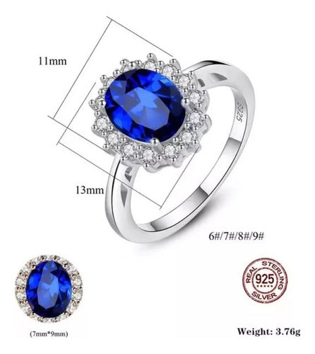 Set Collar Y Anillo Princesa Lady Di Plata S925 Oro 18k Dtup