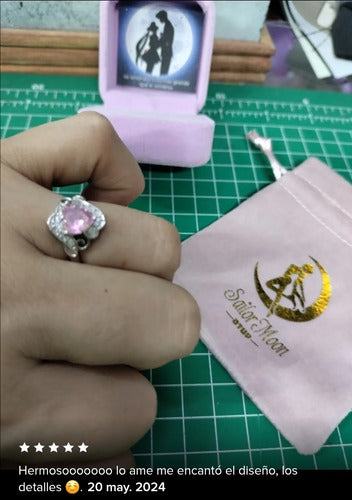 Anillo Sailor Moon Plata 925 Oro Blanco Mamoru Usagi Dtup®