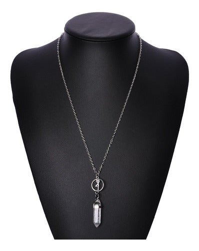 Collar De Plata Cuarzo Real Meditación Protección Espiritual